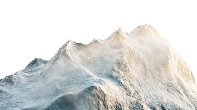 Misty mountain landscape artwork on transparent background. PNG