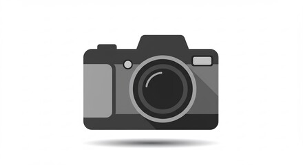 Fototapeta premium Grey Digital Camera Icon on White Background