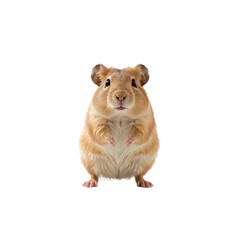 Obraz premium Adorable Golden Hamster Standing on Hind Legs, Front View