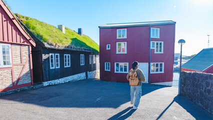 Exploring the charming architecture of the Faroe Islands on a sunny afternoon