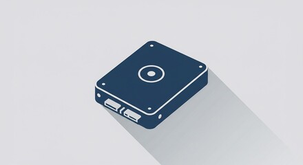 Fototapeta premium Isometric Illustration of a Dark Blue Hard Drive