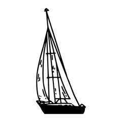 outline drawing of a sailing boat