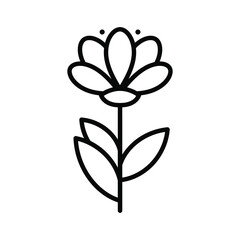 Minimal Lotus Flower Icon – Black Line Art Floral Symbol Design