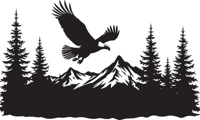 Obraz premium Eagle Mountain Rock Perch Vector bundle