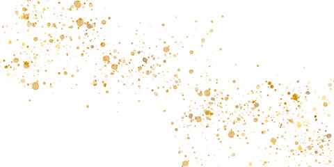 Gold glitter, sparkle, shimmer particles or falling golden confetti splash for party, wedding or event designs	