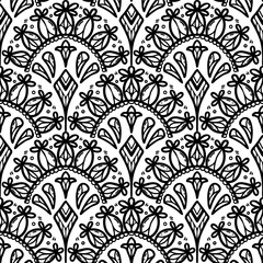 250658 line scribble scallop repeat pattern, motifs floral hand drawn, scribble style, scallop pattern, design for seamless floral pattern, printing, wrapping, background and craft