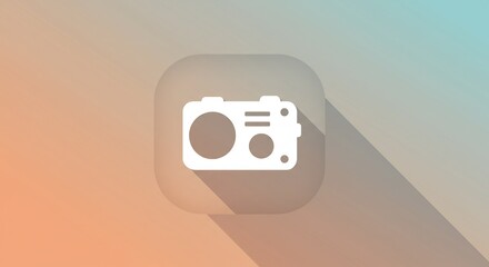 Retro Radio App Icon with Long Shadow