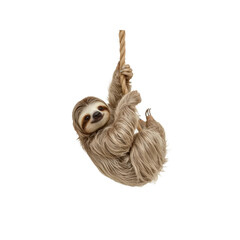 Adorable Sloth Hanging from Rope, Rainforest Animal