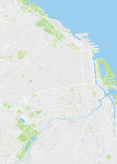 City map Buenos Aires, color detailed plan, vector illustration