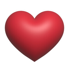 Red heart 3d isolated on white