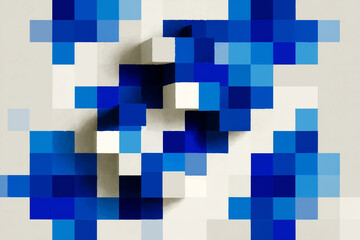  Bold Minimalist Pixel Block Abstract Design