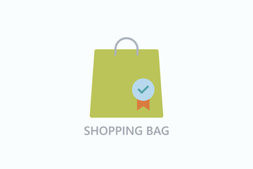Shopping Bag Icon Or Logo Isolated Illustration