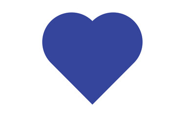hardBlue3 color heart on white background. Representation of love.