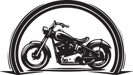 Black retro motorcycle vector icon illustration for speed and sport transport