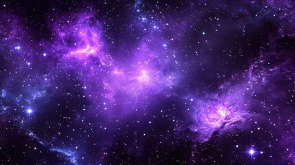 Fototapeta premium Exploring the color purple in starry space chaos a cosmic journey through celestial phenomena