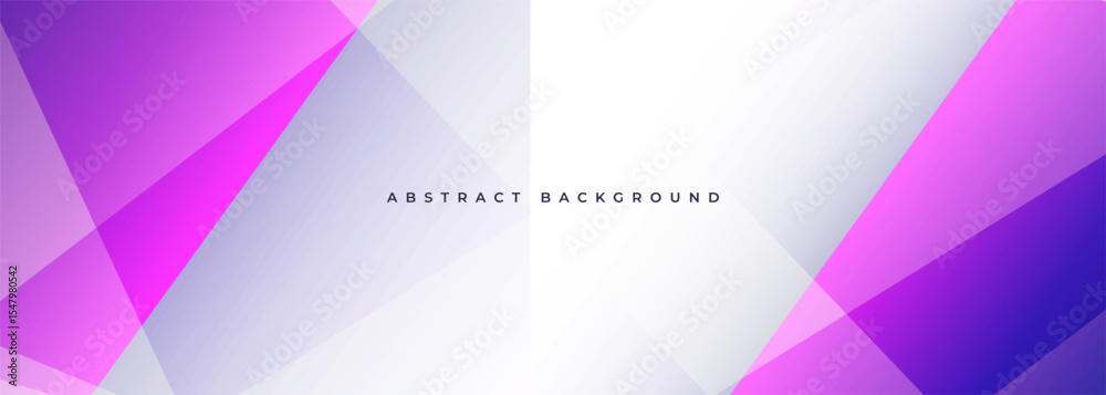 Poster white and purple colored modern wide abstract background with geometric polygonal shapes. vector ill
