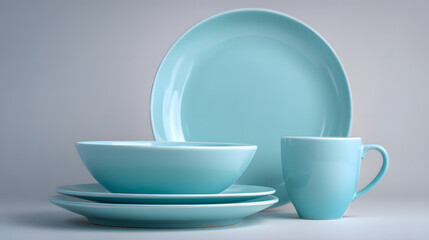 Fototapeta premium A full crockery dinner set