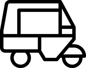 Auto Rickshaw Transport Line Icon