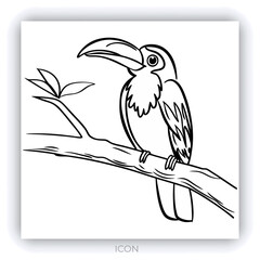 Two yellow canaries perched in lush green foliage oil painting style nature scene wildlife birdwatching