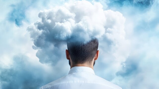 A cloud architect designing scalable solutions with abstract cloud visuals, copyspace - Powered by Adobe