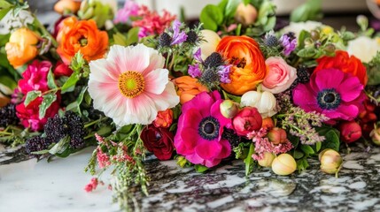 Colorful Flower Arrangement Captures the Essence of Springtime Beauty