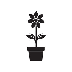 Potted Flower Icon Simple Plant Graphic