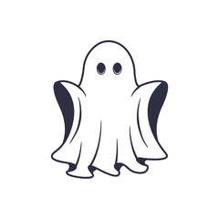 Ghost logo, icon. Ghost isolated on white background. Vector illustration	