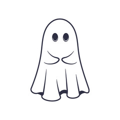 Cute Ghost logo, icon. Ghost isolated on white background. Vector illustration	