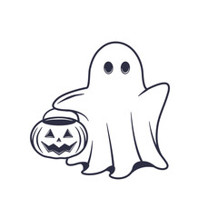 Halloween Ghost logo, icon. Ghost isolated on white background. Vector illustration	