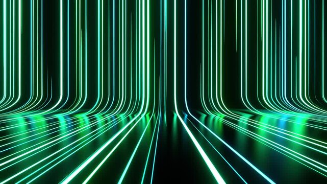 Cyber Flow_Abstract Neon Line Loop Animation.This is a seamlessly looping CG abstract video with glowing neon lines, offering a futuristic and tech-inspired vibe. It's perfect for dynamic animated bac