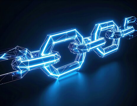 Abstract Glowing Blue Chain