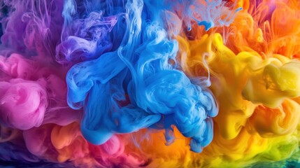 Fototapeta premium Vibrant abstract ink swirls in rainbow colors