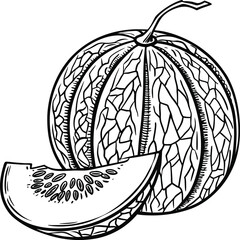 Hand-drawn pumpkin vector illustration with leaves, perfect as a decorative sign, art stamp, or patterned design object