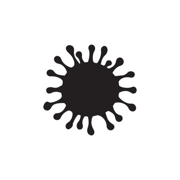 Virus Icon Black and White Vector Graphic