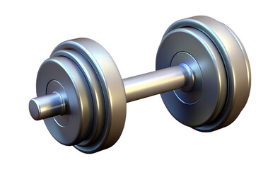 3d render illustration of isolated transparent dumbbell icon