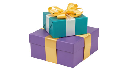 Isolated Stack of Wrapped Gift Boxes