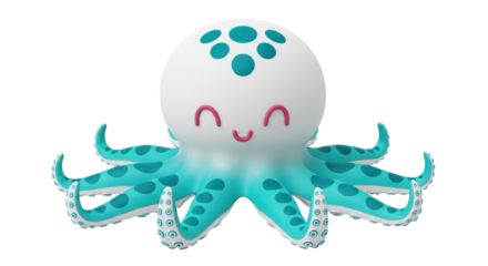 Isolated Cartoon Octopus