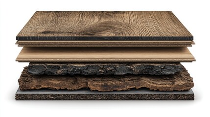 Wood flooring layered construction