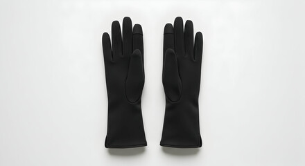 Obraz premium Pair of Black Gloves on White Background Apparel Photography