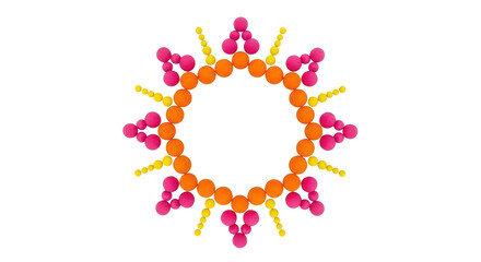 Isolated Circle of Colorful Shapes