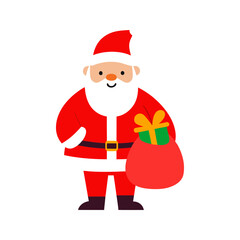 Santa Claus holding a gift bag illustration