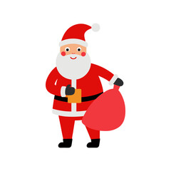 Santa Claus holding a gift bag illustration