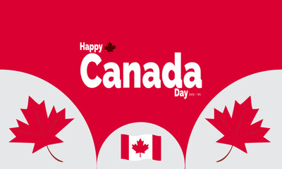 Happy Canada Day celebrate in july 1. Canada independence day banner desgin Template with Canada flag maple leaf. Utilize for template, poster desgin,card, placard with professional  illustraion 