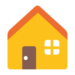 Cartoon-Style House Isolated on White Background