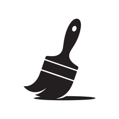 Black color paint brush icon. Brush icon symbol. Vector illustration eps 10
