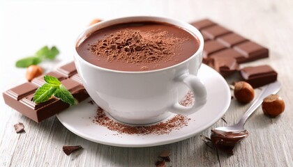 Fototapeta premium cup of hot chocolate mousse