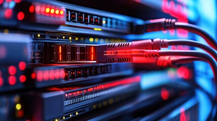 A network security specialist monitoring threats with digital firewalls, copyspace