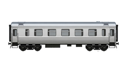 Isolated Silver Train Car