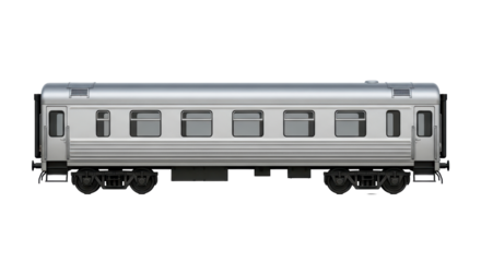 Isolated Silver Train Car