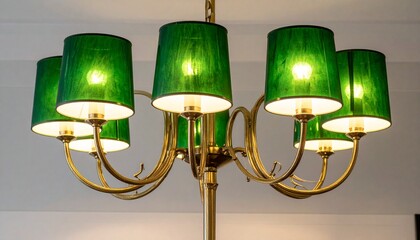 Stylish Elegant Green Glass Multi Light Floor Lamp with Chic Gold Accents, Ideal for Modern Interior Design, Ambiance Lighting, and Contemporary Home Decor.